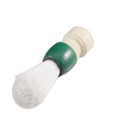 Ruilogod White Plastic Bristle Wooden Handle Grooming Shaving Brush