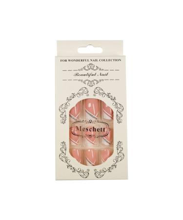French Short False Nails - Pink Hypotenuse Square Press On Nails for Women & Girls | 24pcs Gift Set for Parties - Buy Online on SooperMarket.com