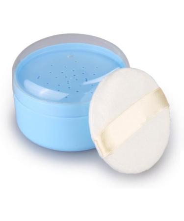 Buy Plastic Powder Puff Portable Container with Strainer & Lint Puff Perfect for Home & Travel Blue 1 Pack - Buy Online on SooperMarket.com