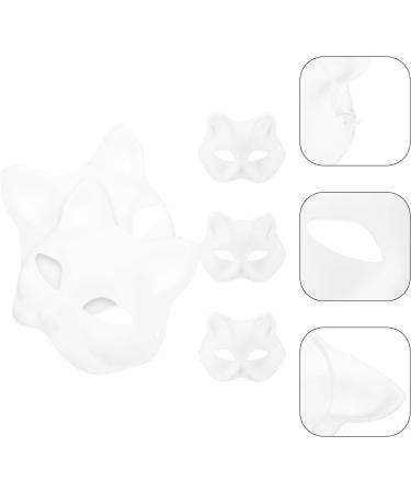 AOKWAWALIY 5pcs White Cat Masks | Blank DIY Halloween & Cosplay Half Face Masks | Perfect Masquerade Party Supplies - Buy Online on SooperMarket.com