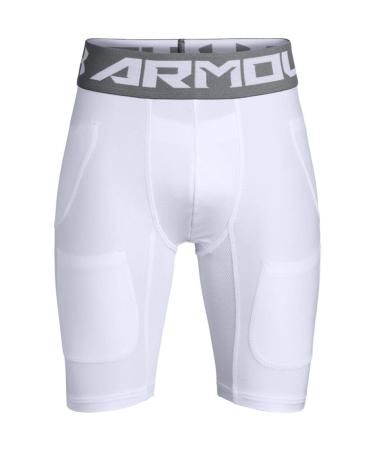 Under Armour Boys' Football 6 Pocket Girdle Youth Large White (100)/Graphite