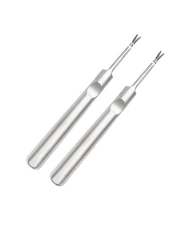 Cuticle Remover cuticle cutter Stainless Steel Nail Dead Skin Cutter Pusher Fork Anti-slip Nails Cleaner Manicure Pedicure Trimmer (Set of 2)