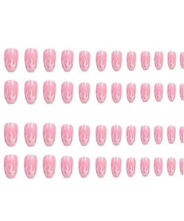 2set Detachable Long Coffin False Nails with Designs Press on Nails Wearable Fake Nail Decor Full Cover Art Tips