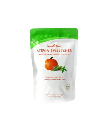 Natural Mate Granular Sweetener Stevia and Erythritol (Fortified with Pumpkin and Okra) 1 Pound (Pack of 3)