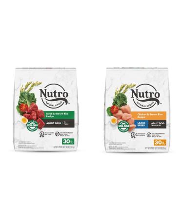 Nutro Natural Choice Adult Dry Dog Food & Natural Choice Adult Large Breed Dry Dog Food Farm-Raised Chicken Brown Rice & Sweet Potato Recipe 13.61kg (30LB) Bag
