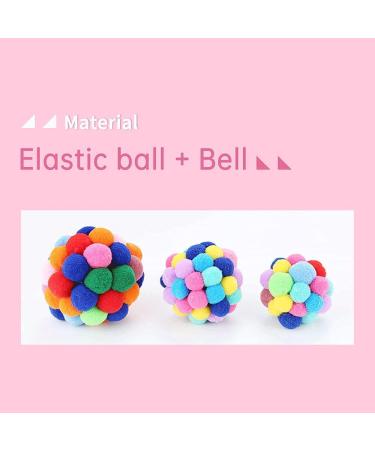Cat Toy Balls with Bell - Colorful Soft Fuzzy Balls for Indoor Cats and Kittens - Interactive Chewing Toys - 3 Pack - Buy Online on SooperMarket.com