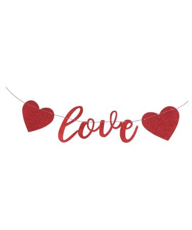 ABOOFAN Valentine's Day Banner Valentine's Day Decorations Valentines Day Garland Wedding Latte Art