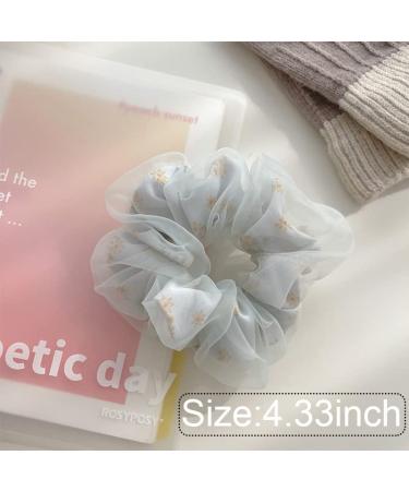 Daisy Flower Organza Hair Scrunchies for Women Girls - 3 Pcs - Buy Online on SooperMarket.com