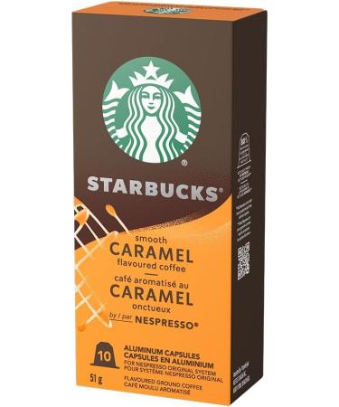Starbucks by Nespresso Smooth Caramel For NESPRESSO Original Flavoured Blonde Roast Notes of Buttery Caramel and Vanilla NESPRESSO Coffee Capsules 10 count 5 Pack - Buy Online on SooperMarket.com