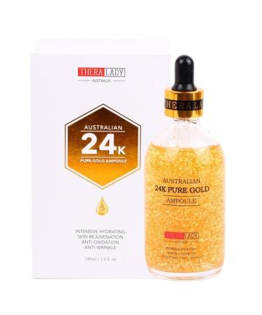 24K Pure Gold Ampoule - Hydrating Lifting & Moisturizing Facial Essence (100ml) | Australian Skincare - Buy Online on SooperMarket.com