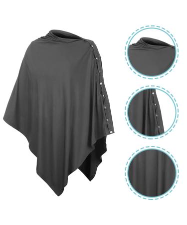 Dark Grey Nursing Cover & Poncho | Soft Cotton & Polyester Nursing Apron & Blanket for Babies | 70x85cm Ideal for Breastfeeding - Buy Online on SooperMarket.com