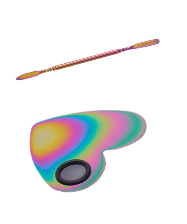 Bodhi2000 1 set nail art palette stainless steel heart butterfly shaped polish color mixing plate manicure tool for nail art display heart