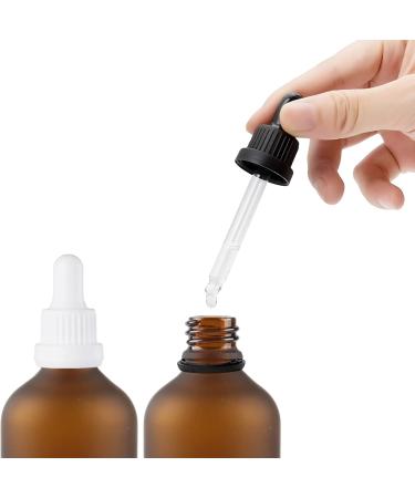 Zeoabsy 6 Pack 10ml Frosted Brown Glass Pipette Bottles - Ideal for Essential Oils & Aromatherapy - Clear Drip Bottle with White Lock Ring - Buy Online on SooperMarket.com
