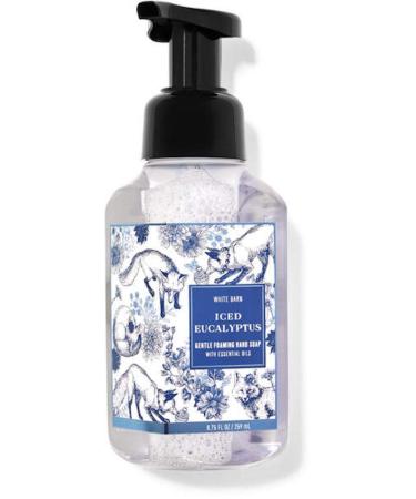 White Barn Candle Company Bath and Body Works Gentle Foaming Hand Soap w/Essential Oils- 8.75 fl oz - Fall 2020 - Many Scents! (Iced Eucalyptus)