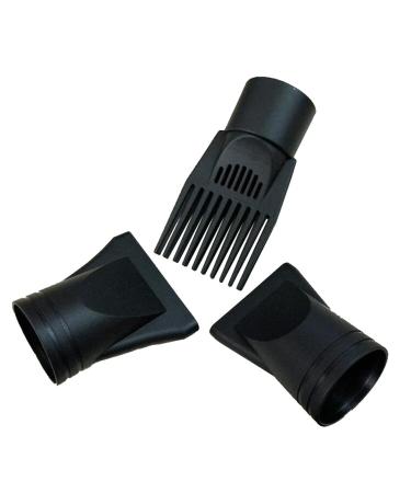 3 Pcs Multifunction Plastic Hair Dryer Nozzle Comb Set - Black - Buy Online on SooperMarket.com
