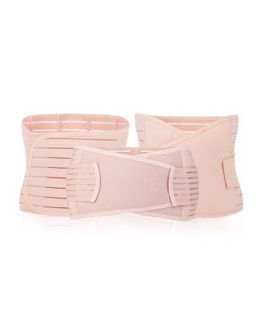 BIONICORE 3-in-1 Postpartum Belly Band Wrap | Abdominal Binder Support Belt | Pregnancy Recovery C-Section Body Shaper (Pink M) - Buy Online on SooperMarket.com