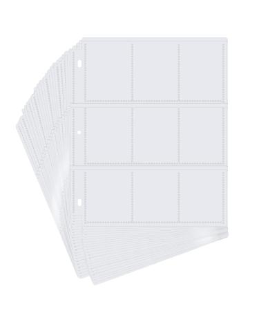 POKONBOY 288 Pockets Trading Card Sleeves, 9-Pocket Trading Card Binder Sheets Card Storage Album Pages Holders for Standard Size Cards, Sport Cards, Game Cards, Business Cards