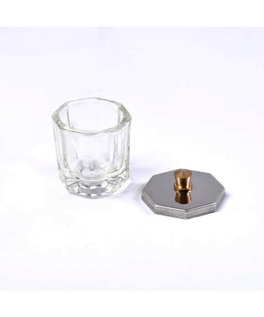 Kalolary 2 Pcs Mini Dappen Dish Set for Nail Acrylic Powder - Glass Crystal Cup with Stainless Steel Lid for Nail Art Manicure - Buy Online on SooperMarket.com