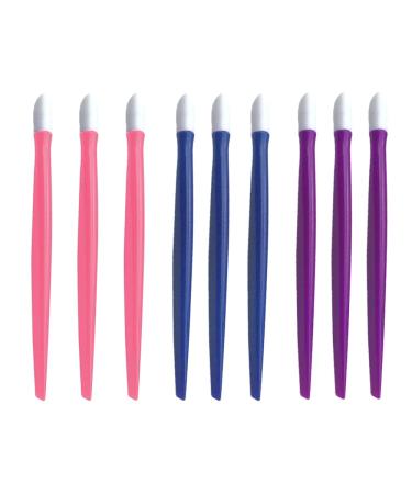 Lmyzcbzl Cuticle Pusher 9 Pcs Plastic Handle Nail Cuticle Pusher Nail Cleaner Colored Nail Art Tool for Ladies