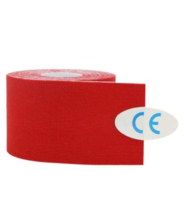 Muscle Tape 5cm*5m Cotton Strain Waterproof Kinesiology Tape Roll Ktapes Kinesiology Tape(Red)
