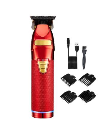 Hair Clippers USB Rechargeable Electric Beard Trimmer Barbers Hair Grooming Kit Red Hair Trimmer for Men