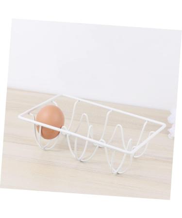 Mikikit 2pcs Refrigerator Egg Holder Egg Tray for Refrigerator Ornament Container Metal Iron Egg Stackable Whitex2pcs 12*8CMx2pcs - Buy Online on SooperMarket.com