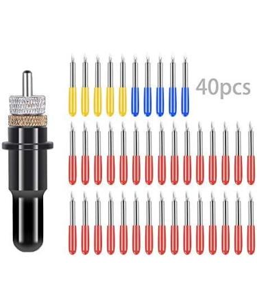 40Pcs Tungsten Steel Vinyl Cutter Blades Lettering Blade 30/45/60 Degree for Roland Cutting Plotter with 1 Knife Block  Black Set 5 - 40pcs - Buy Online on SooperMarket.com