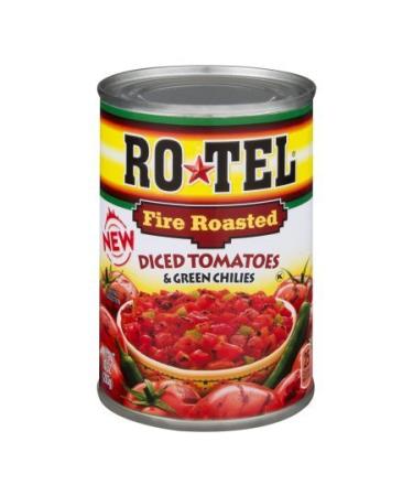 RoTel Fire Roasted Diced Tomatoes & Green Chilies, 10 oz (pack of 6)