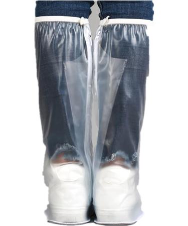 Waterproof Non-Slip Boot Cover | Foldable Portable PVC Overshoes for Men & Women | Ideal for Cycling, Camping, Fishing | Clear, Large Size - Buy Online on SooperMarket.com