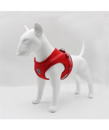 LOOK ANDE HOUSE Cauling Small Dog & Cat Dishes with Leash - Reflective Soft Padded Air-Mesh Dishes for Puppies & Small Dogs (S: Chest 29-33cm) - Red - Buy Online on SooperMarket.com