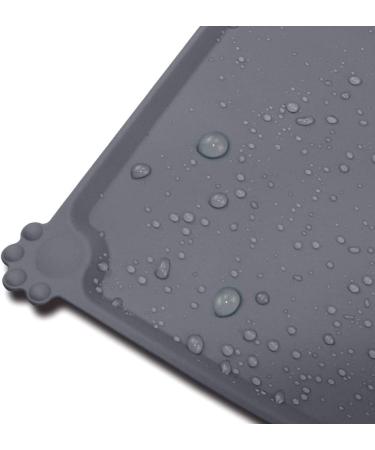 Joytale Silicone Waterproof Pet Bowl Mat - Large 21x14 or Medium 18.5x12 - Non Slip Bowl Placemat for Dogs and Cats - Grey - Buy Online on SooperMarket.com