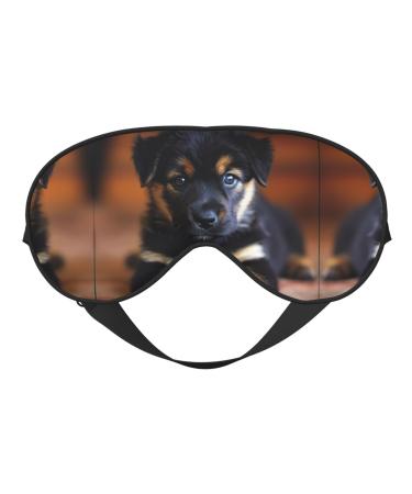 Puppies Dog Print Double-Sided Eye Mask Soft and Light Blocking for Enhancing Sleep Quality