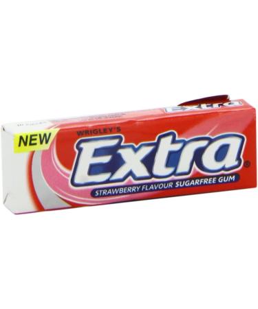 Wrigley's Extra Chewing Gum Strawberry Flavour Sugar Free Helps keep Teeth Clean And Mouth Fresh (10)