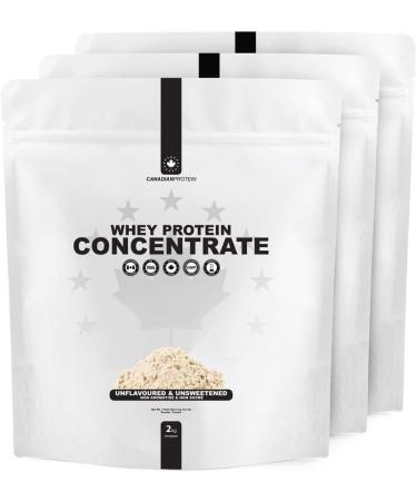 Canadian Protein Whey Concentrate 24g of Protein | 6 kg of Unflavoured & Unsweetened Low Carb Keto Friendly Workout Recovery Drink | Protein Powder Rich in BCAA Amino Acids - Buy Online on SooperMarket.com