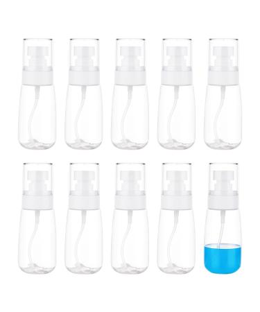 Benecreate 10 pieces 60 ml of transparent plastic spray bottle refillable sample bottle outlet-safe fine fog spray bottles for perfume liquid cosmetics essential oils clearly 60ml/2.03fl.oz