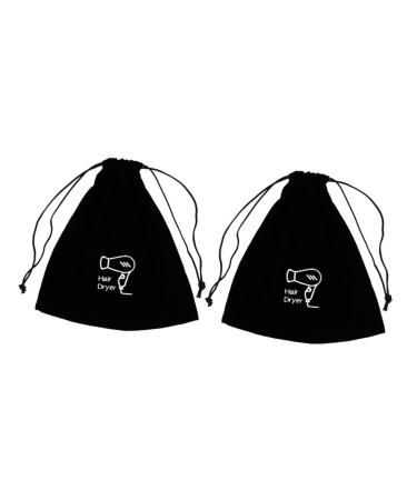 Baluue 2pcs Velvet Bag Hair Dryer Bag Hair Curler Travel Bag Hair Dryer Travel Pouch Hair Tools Travel Bag Travel Makeup Bag Travel Bag for Blow Dryer and Hair Tools Blow Dryer Bag 30.00X26.00X0.50CM Black