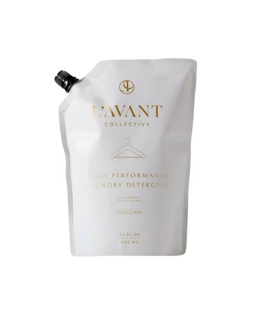 L'avant Collective High Performing Laundry Detergent Soap Refill Pouch - Luxury Deep Cleaning Ultra Concentrated Notes of Geranium Ylang Ylang Bamboo Professional Wash Fresh Linen 32 Oz