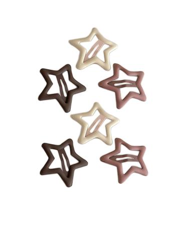 6pcs Multicolor Metal Snap Hair Clips - Matte Elegant Hair Barrettes for Anniversary & Casual Leisure | Star Design Hair Accessories - Buy Online on SooperMarket.com
