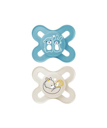 MAM Start latex pacifier in the 2 Set Baby Schnuller especially for newborns pacifiers from sustainable & organic-renewable materials with pacifier box 0-2 months B r / Wolf Bar / Wolf 0-2 / latex / day