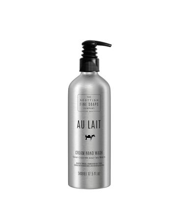 Scottish Fine Soaps - Au Lait Cream Hand Wash - Aluminium Bottle - Enriched With Shea Butter Sweet Almond Oil and Aloe Vera - Reusable Bottle - 100% Recyclable - Sensitive Formula - 500ml