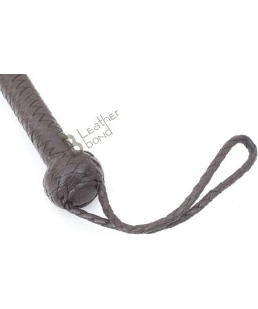 8-Foot Indiana Jones Style Dark Brown Leather Bullwhip - Genuine Cowhide Equestrian Whip - Buy Online on SooperMarket.com