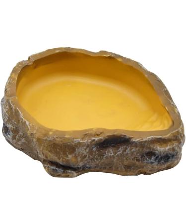 Medium Resin Rock Water Bowl for Reptiles | Terrarium Tank Food Bowl for Lizards, Snakes, Frogs, and More - Buy Online on SooperMarket.com