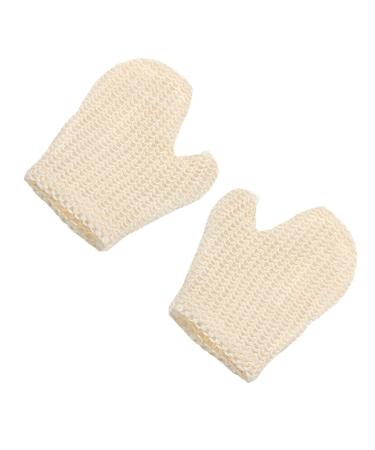 Cabilock 2Pcs Exfoliating Bath Gloves Sisal Body Scrubber Scrubbing Glove Bath Mitts Dead Skin Cells Remover Gloves