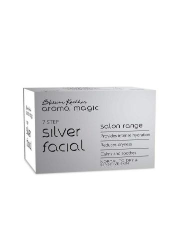 Aroma Magic Silver Facial Kit - Multi Use | 7 Steps Skincare Set | Hydrating & Soothing Facial Kit | Nourish Dry & Sensitive Skin | Reveals a Radiant Glow
