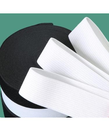 2 Pack 10 Yard 1.5 Inch Sewing Elastic Band - Heavy Stretch Braided Elastic for Pants, Waistband, Wigs, Skirts - Black & White - High Elasticity for DIY Projects - Buy Online on SooperMarket.com