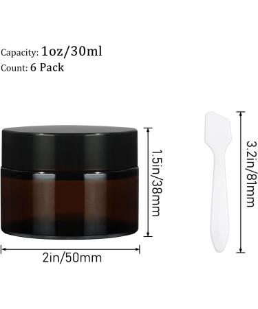 Yishik 6 Pack 30ml Amber Glass Round Jars with Black Lids 1 oz Empty Cosmetic Jars Face Cream Storage Containers for Powder Lotion Beauty Products Travel Favors Amber-1oz - Buy Online on SooperMarket.com