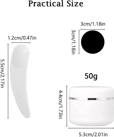Draderch 12-Pack 50ml White Empty Jars with Lids - Ideal for Cosmetics Creams Lotions Essential Oils | Mini Spatula & Labels Included - Buy Online on SooperMarket.com