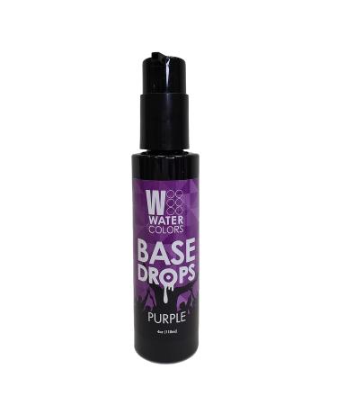 Watercolors Base Drops Water-Based Formula with Nano-Pigments for Ultimate Versatility in Fashion Color Maintenance - Purple 4 oz