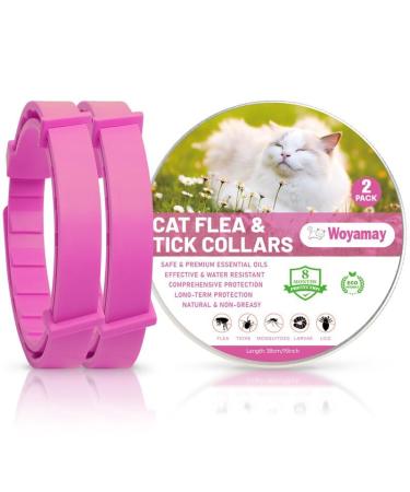 Cat Repellent Treatment Adjustable Cat Repellent Collars Natural Protection Repellent Collar for Cats Water Resistant Repellent Collar for Cats Small-Medium-Large Pink 2pack