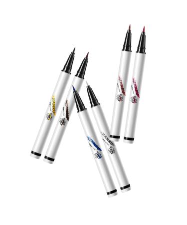 Angoily 6pcs Eyeliner Pen White Liquid Eyeliner Ultra-fine Felt-tip Eyeliner Template Miss Abs Very Fine